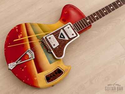 1960s Wandré Rock Oval Vintage Aluminum Neck Guitar w /  Case, Italy