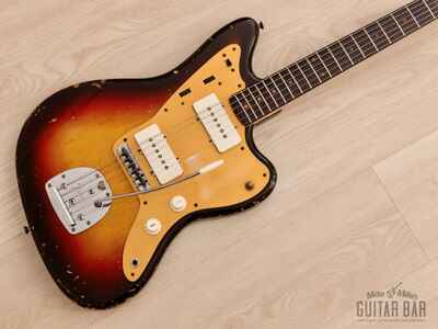 1958 Fender Jazzmaster Vintage Offset Guitar Sunburst Gold Guard w /  Tweed Case