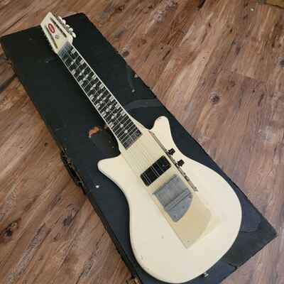 Mel-O-Bar 10 String Slide Guitar Patent Pending Early 1966 Pot Codes White RARE!