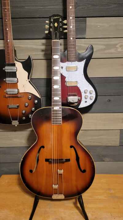 1963 Epiphone A622 Zenith Acoustic Archtop Guitar 16 5" LB Sunburst Repair Free