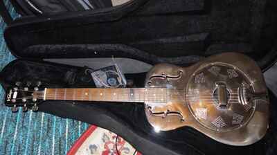 Vintage AMG1 Resonator Guitar with hard case and spare strings Dobro type