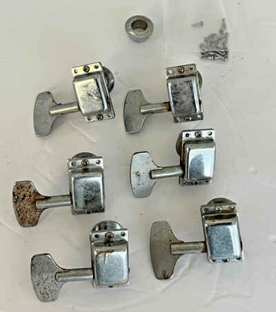 Teisco Conrad Tempo Bass Guitar Tuning Pegs Parts Lot - a9