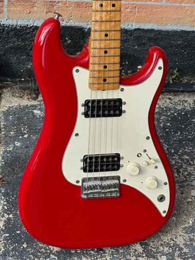 1981 Fender Bullet H-2 Guitar Dakota Red w / a maple neck w / a pair of Humbuckers.
