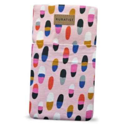 AHOI Padded Cotton Phone Sleeve with Flap Opening - Handmade Phone Confetti Pop