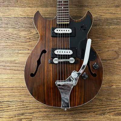 Teisco / Greco ES-Series Hollowbody Electric Guitar (1960s, Natural Walnut Finish)
