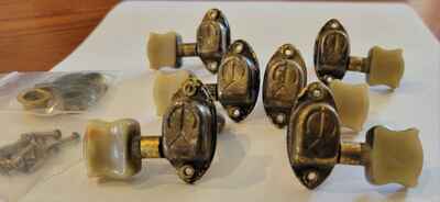 Vintage Set Epiphone Deluxe Regent Zephyr Kolb Guitar Tuners Gold 1947 1948 1949