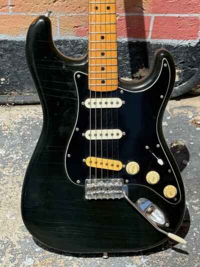 1977 Fender Stratocaster a well played in affordable Strat a la David Gilmore.