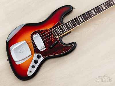 1969 Fender Jazz Bass Sunburst, Blocks & Binding, 100% Original w /  Case