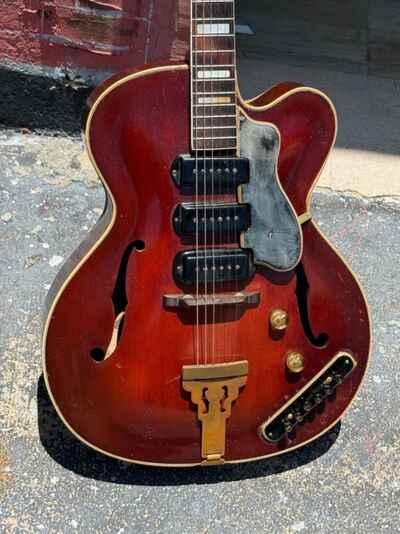1953 Guild X-350 1st year of production rare 3 pickup w / push button tone control