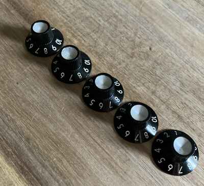 5 Vintage 1976 Fender SILVERFACE Amp Knobs Deluxe Reverb Twin Vibro Amplifier