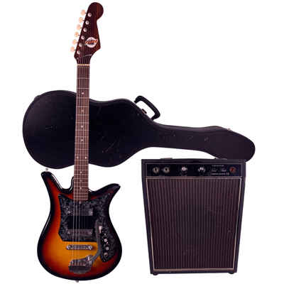 1960s Teisco Del Ray ET-200N Checkmate Tulip Guitar & Teisco Checkmate 10 Amp
