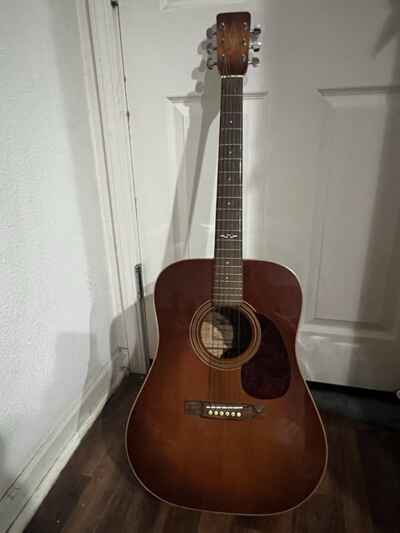 1980s  Vintage Alvarez  5237 Sunburst Acoustic Guitar Nice Shape