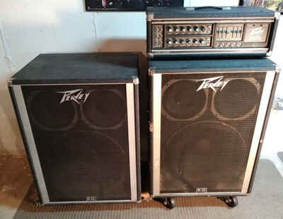 Peavey Mark IV Bass amplifier with two 1810 Speaker Cabinet Enclosures, vintage!