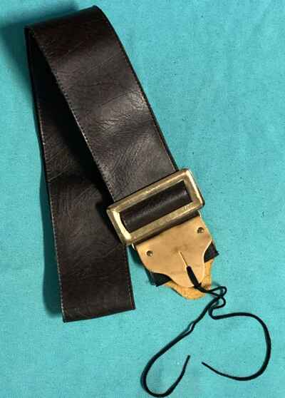 Rare Vtg Ventura Ace Style Brown Vinyl Wide Guitar Strap Made in USA