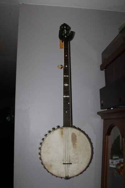 Vintage Pre war  Supertone 5 String Banjo Musical Guitar Instrument