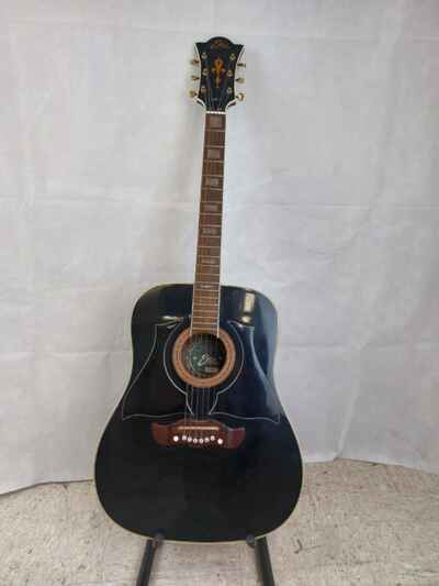 Eko E85 Acoustic Guitar Vintage Black 6 String Made in Italy - Read Description