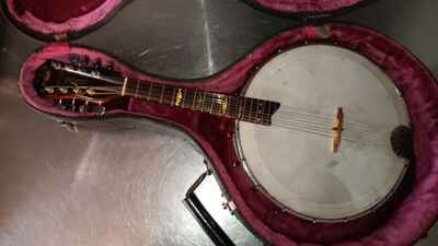 SS Stewart Tenor Banjo 8 String Banjolin with case