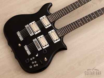 1981 Kawai F-1 Double Neck Vintage Guitar Black Near-Mint w /  Case, Hangtags