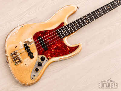 1964 Fender Jazz Bass Pre-CBS Vintage Bass Olympic White w /  Gold Hardware, Case