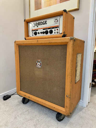1977 Vintage Orange 4x12 16ohm Cabinet - Original Blackbacks 75hz 30w