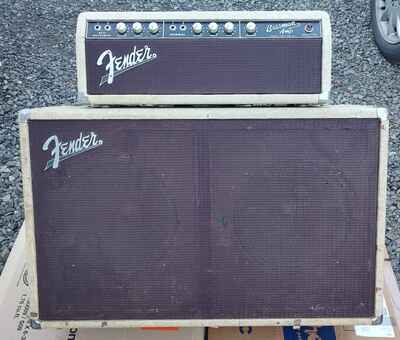 Vintage 1963 Fender Bassman Piggyback 6G6 Amp  and Cabinet  /  Jensen-Loaded