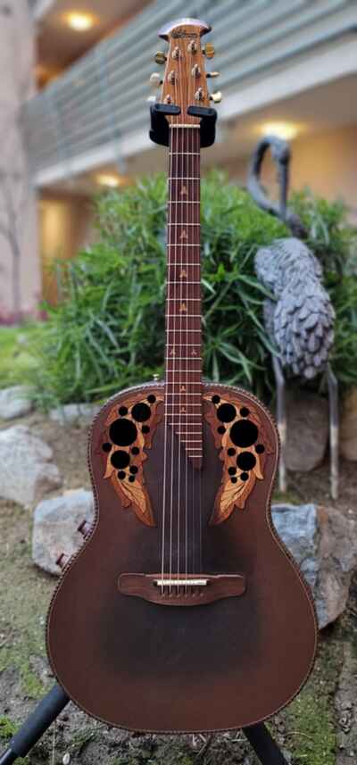 Ovation ADAMAS II 1681-9 Brown Acoustic Electric Guitar 1981 w /  Original Case