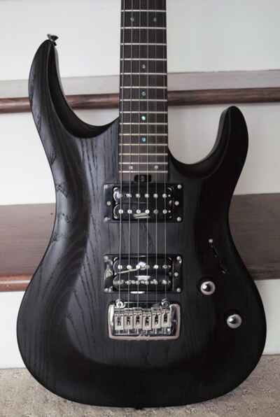 Aria Pro II MAC Deluxe Stained Black Electric Guitar  MAC-DLX-STBK