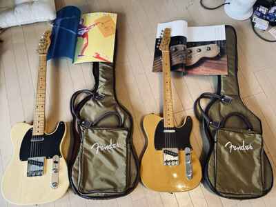 TW0 2 -Fender Japan JV Vintage Telecasters 4 digit 1982 w / gig bags & catalogues