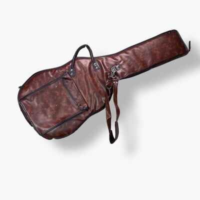 Vintage Yamaha Electric Guitar Case Bag Padded Faux Leather w /  Strap 70s Brown