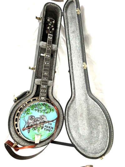 Rare Eugene "Corky" Wirick Custom Made Banjo MOP  inlay w /  Case