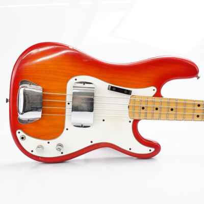 1978 Fender Precision Bass Sunburst Electric Bass Guitar w /  Case & Cable #51344