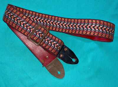 Vtg Ventura Bruno & Son Rare Pattern ACE Style Woven Guitar Strap Made in USA