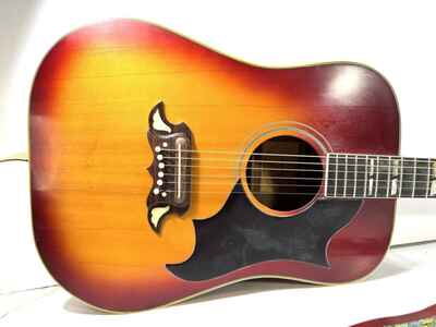 Lyle W-415 Dove Guitar Sunburst Acoustic Made In Japan With Beaded Strap