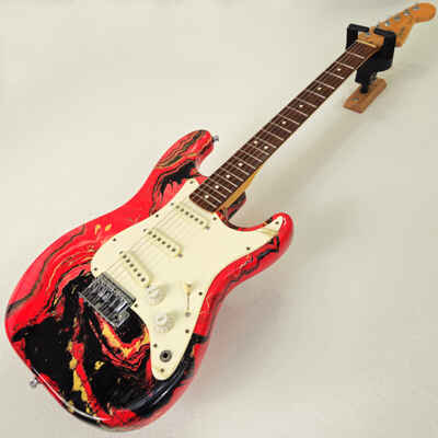 MINT 1983 Fender Bowling Ball Stratocaster Red Marble Vintage Electric Guitar