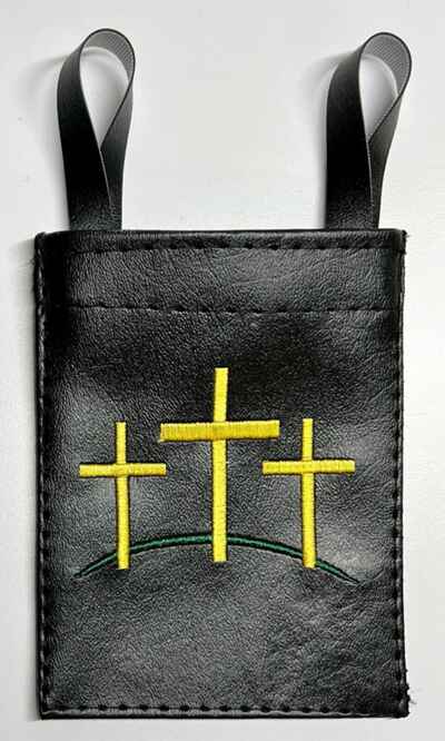 Steel Guitar, Tone Bar Bag, & Pick Pouch Bag, Embroidered, with three Gold Cross