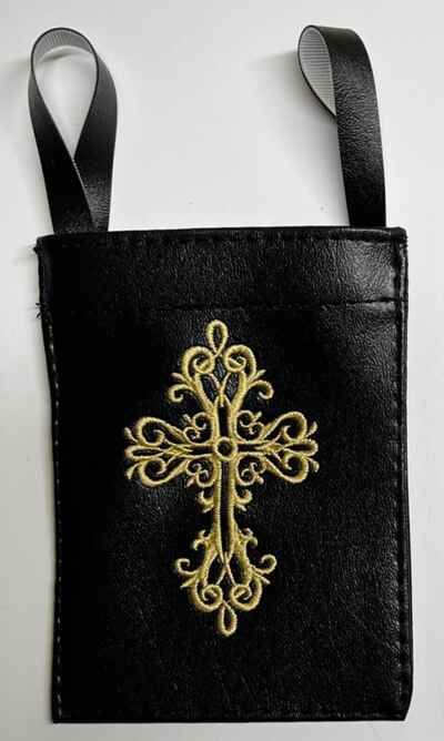 Steel Guitar, Tone Bar Bag, & Pick Pouch Bag, Embroidered, Filigree Cross