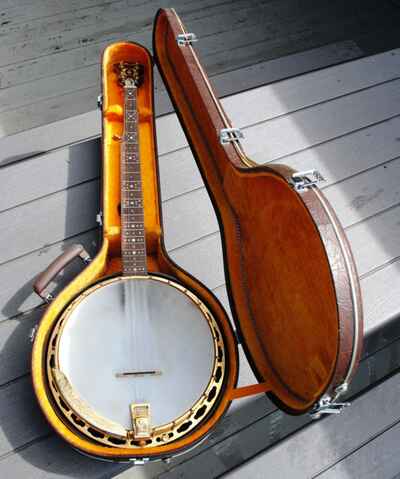 Vtg Alvarez Montana Model 4286 Fancy 5 string banjo Hard Case Rare Japan 1970s