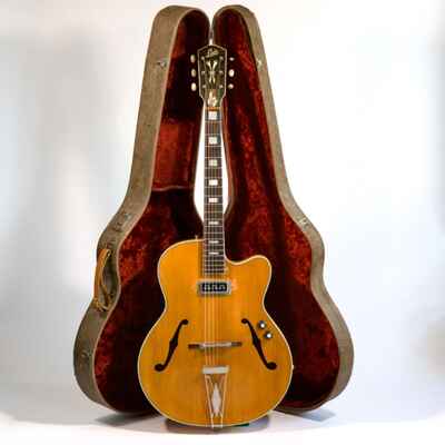 1962 Levin Archtop Guitar Mod 330 Natural Brazilian Rosewood DeArmond Dynasonic
