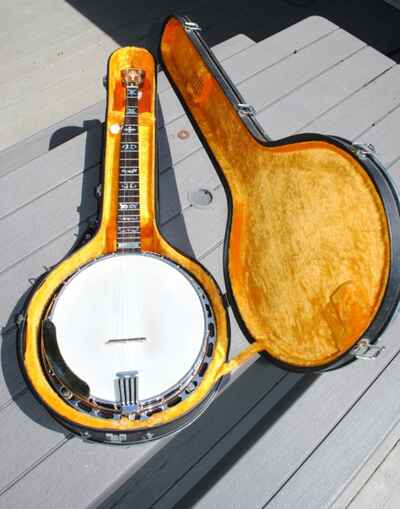 Vtg Alvarez Denver Belle Fancy 5 string banjo Hard Case Japan 1970