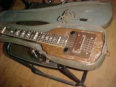 1950 SUPRO Pearloid LAP STEEL GUITAR - BROWN MOTHER of TOILET SEAT PERIOD FINISH