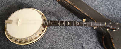 RARE J G.Abbot No 2-5 string banjo  Resonator  Back + Original Case Vintage