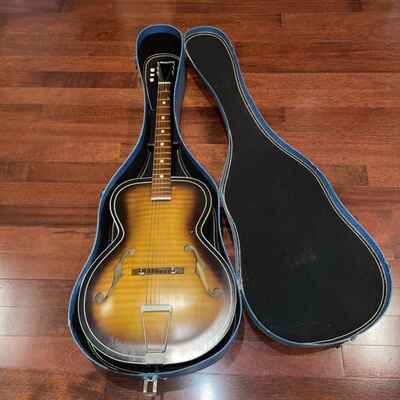 Rare Vintage 1959 Kay Montclair Sunburst Archtop Acoustic Guitar