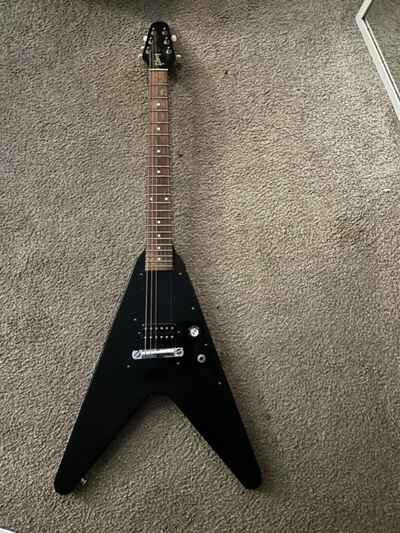 Gibson Ebony Black Mini Rare Electric Guitar Strong Bass Sound