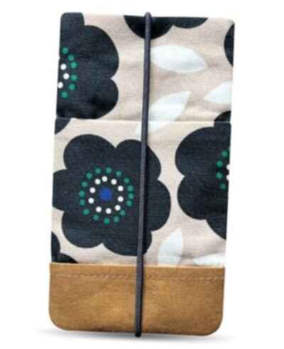 Moin Padded Canvas Phone Sleeve with Rubber Closure - Handmade Phone Case