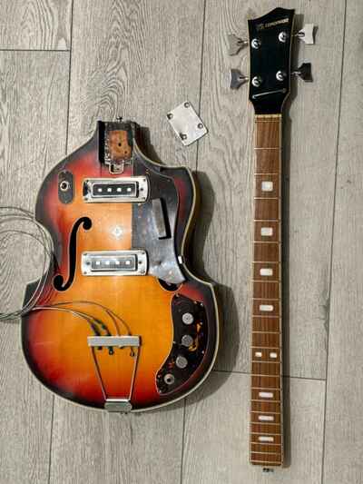 VINTAGE TEISCO DEL RAY BEETLE VIOLIN BASS GUITAR HOLLOW BODY ORIGINAL, ? COPY ?