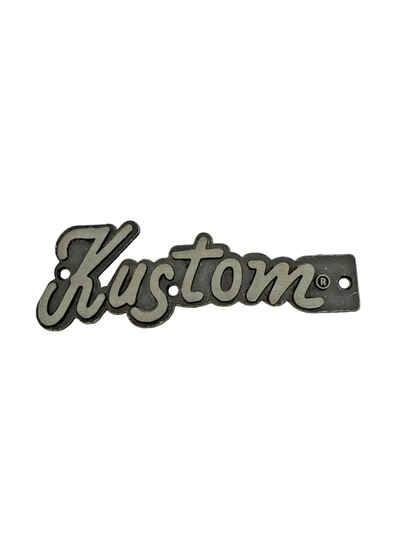 VTG Kustom Script Logo Metal Badge Emblem 6" Original 60s 70s Era Amplifier