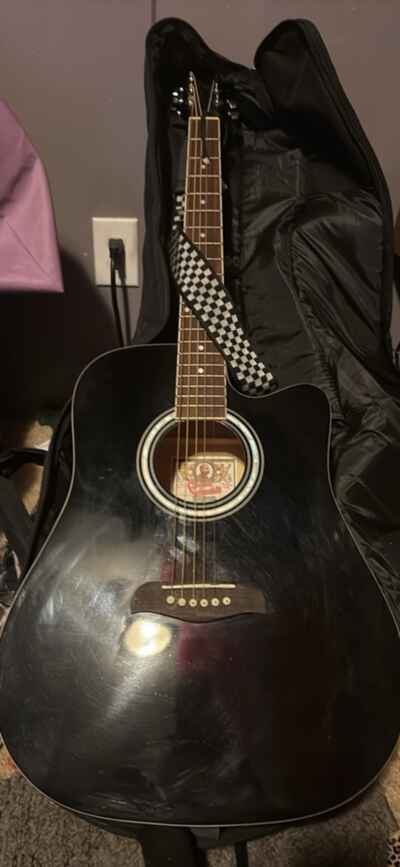 Oscar Schmidt OG1BLH Student Steel String Acoustic Guitar With Gator Case