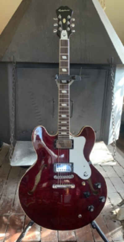 Early 80s Epiphone Riviera Wine Red Japan Matsumoku Noel Gallagher Oasis