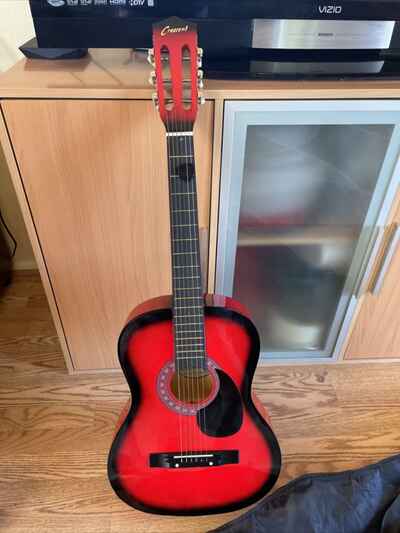 Classic Crescent Acoustic Guitar Hand Made Red Finish 38?? Length
