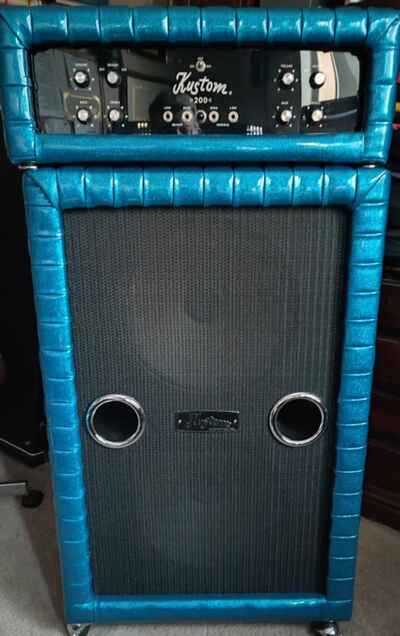New Restored Original 1967 "KUSTOM" Emerald Blue K-200 2 x 15 Tuck & Roll Amp